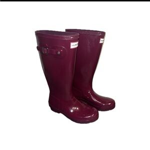 Hunter Deep Red Waterproof Boots
